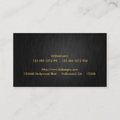 Professional Elegant Black en Gold Damask Visitekaartje (Achterkant)