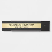 Professional Elegant Black en Gold Deurbordje (Voorkant)