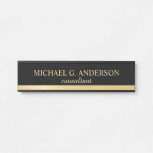 Professional Elegant Black en Gold Deurbordje