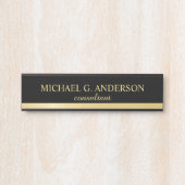 Professional Elegant Black en Gold Deurbordje (Voorkant)