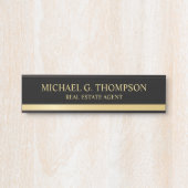 Professional Elegant Black en Gold Deurbordje (Voorkant)