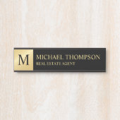 Professional Elegant Black en Gold Deurbordje (Voorkant)