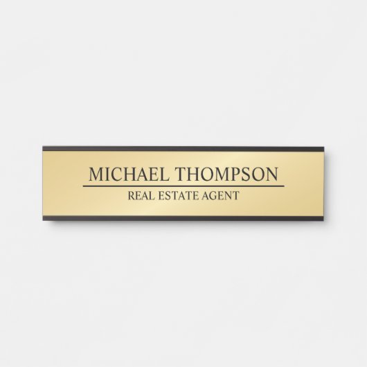 Professional Elegant Black en Gold Deurbordje (Voorkant)