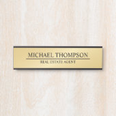 Professional Elegant Black en Gold Deurbordje (Voorkant)