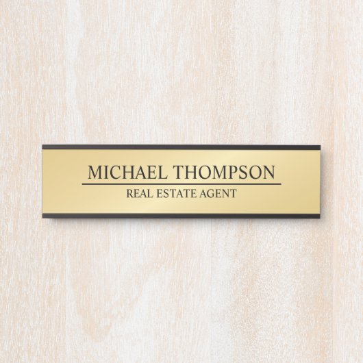 Professional Elegant Black en Gold Deurbordje (Voorkant)