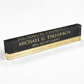 Professional Elegant Black en Gold Naambordje