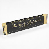 Professional Elegant Black en Gold Naambordje