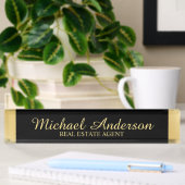 Professional Elegant Black en Gold Naambordje