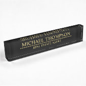 Professional Elegant Black en Gold Naambordje