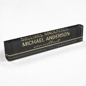 Professional Elegant Black en Gold Naambordje