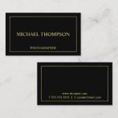 Professional Elegant Black en Gold Visitekaartje (Voorkant / Achterkant)
