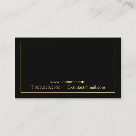 Professional Elegant Black en Gold Visitekaartje (Achterkant)