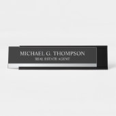 Professional Elegant Black en Silver Bureau Naambordje (Voorkant)