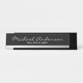 Professional Elegant Black en Silver Bureau Naambordje (Voorkant)