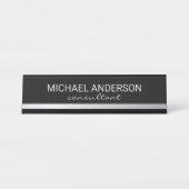 Professional Elegant Black en Silver Bureau Naambordje (Voorkant)