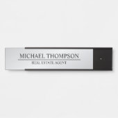 Professional Elegant Black en Silver Deurbordje (Voorkant)