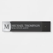 Professional Elegant Black en Silver Deurbordje (Voorkant)