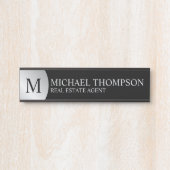 Professional Elegant Black en Silver Deurbordje (Voorkant)