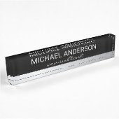 Professional Elegant Black en Silver Naambordje