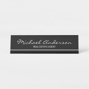 Professional Elegant Black en White Bureau Naambordje