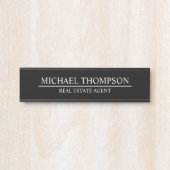 Professional Elegant Black en White Deurbordje (Voorkant)