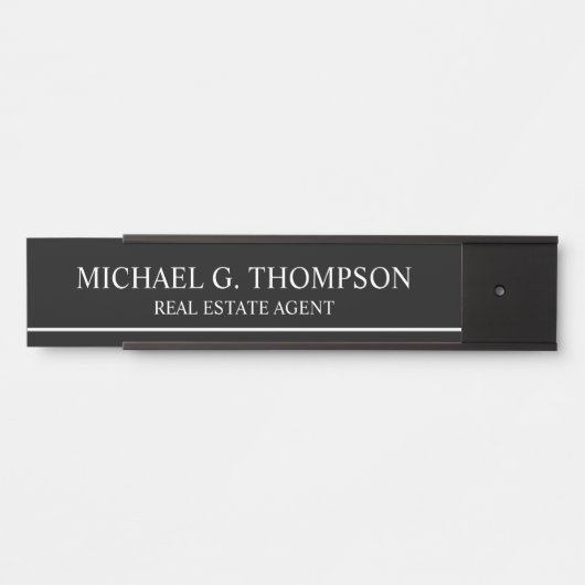 Professional Elegant Black en White Deurbordje (Voorkant)