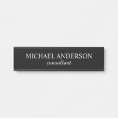 Professional Elegant Black en White Deurbordje (Voorkant)