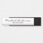 Professional Elegant Black en White Deurbordje (Voorkant)