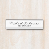 Professional Elegant Black en White Deurbordje (Voorkant)