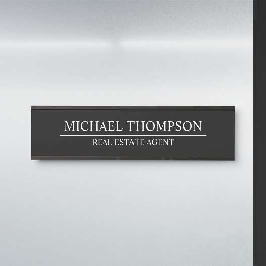 Professional Elegant Black en White Deurbordje