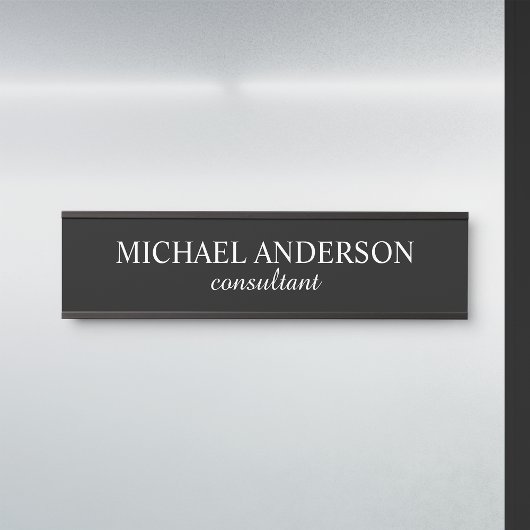 Professional Elegant Black en White Deurbordje