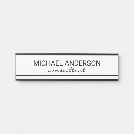 Professional Elegant Black en White Deurbordje (Voorkant)