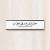 Professional Elegant Black en White Deurbordje (Voorkant)