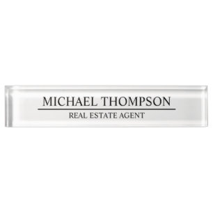 Professional Elegant Black en White Naambordje