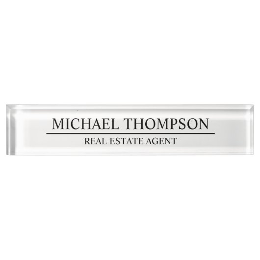 Professional Elegant Black en White Naambordje (Voorkant)