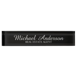 Professional Elegant Black en White Naambordje