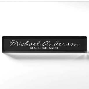Professional Elegant Black en White Naambordje