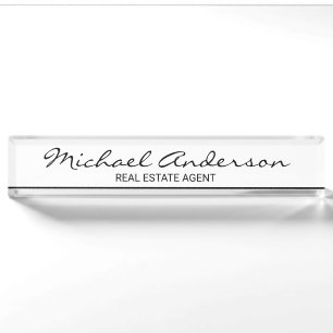 Professional Elegant Black en White Naambordje