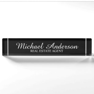 Professional Elegant Black en White Naambordje