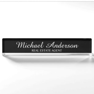 Professional Elegant Black en White Naambordje