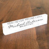 Professional Elegant Black en White Naambordje (Zijkant)