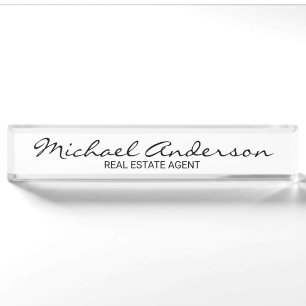 Professional Elegant Black en White Naambordje