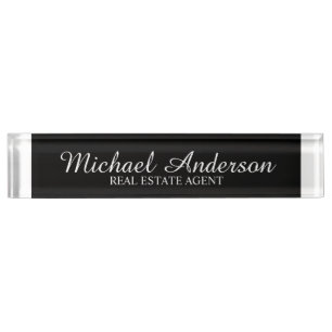 Professional Elegant Black en White Naambordje