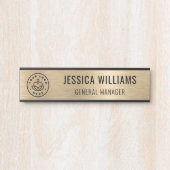 Professional Elegant Black Faux Brushed Gold Deurbordje (Voorkant)