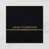 Professional Elegant Black Faux Gold Consultant Vierkante Visitekaartje (Voorkant)