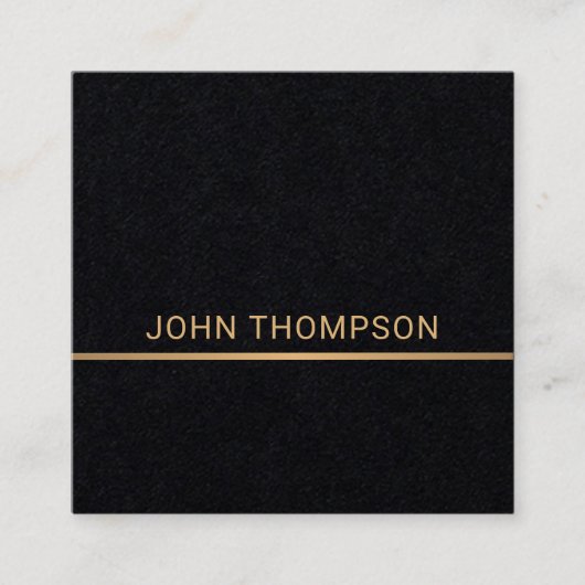 Professional Elegant Black Faux Gold Consultant Vierkante Visitekaartje (Voorkant)