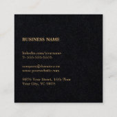 Professional Elegant Black Faux Gold Consultant Vierkante Visitekaartje (Achterkant)