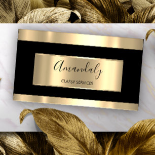 Professional Elegant Black Gold CONSULT Blogger Visitekaartje