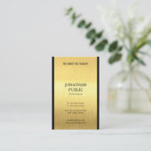 Professional Elegant Black Gold Luxury Plain Chic Visitekaartje (Staand voorkant)