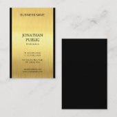 Professional Elegant Black Gold Luxury Plain Chic Visitekaartje (Voorkant / Achterkant)